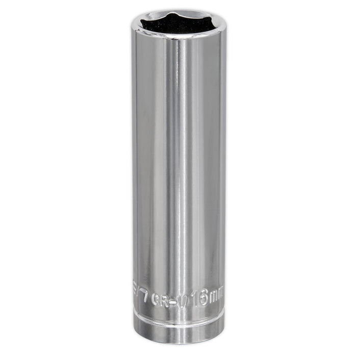 Seigen by Sealey WallDrive Socket 16mm Deep 1/2"Sq Drive S0672 Seigen by Sealey  - Dynamic Drive