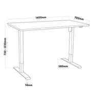 Dellonda Single Motor Adjustable-Height Electric Sit/Stand Desk - White Desktop Dellonda - Dynamic Drive