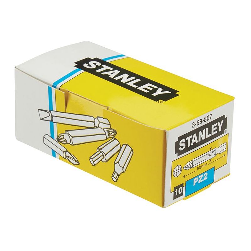 Stanley® Hand Tools Pozidriv Power Bits PZ2 x 100mm (Box 10) STANLEY® Hand Tools - Dynamic Drive