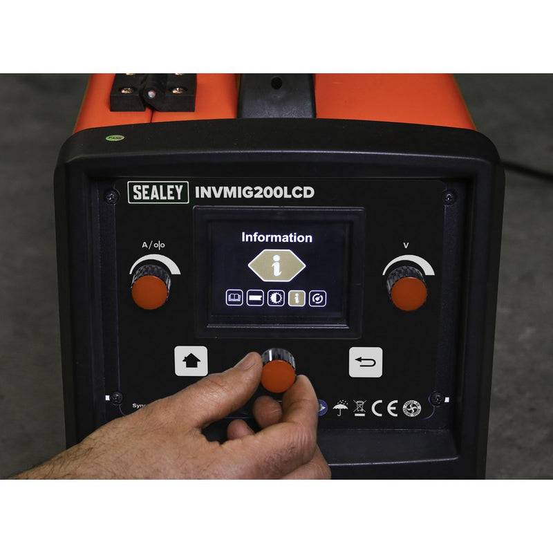 Sealey Inverter Welder MIG TIG & mmA 200A with LCD Screen INVMIG200LCD Sealey - Dynamic Drive