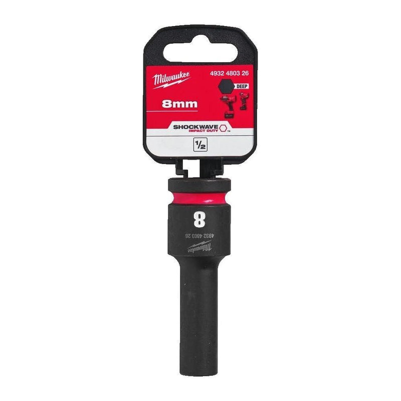 Milwaukee Hex Socket Shw 1/2 Deep 8mm-1Pc 4932480326 Milwaukee - Dynamic Drive