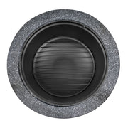 Dellonda Round MgO Fire Pit with BBQ Grill Ø60cm Safety Mesh Screen - Dark Grey Dellonda - Dynamic Drive