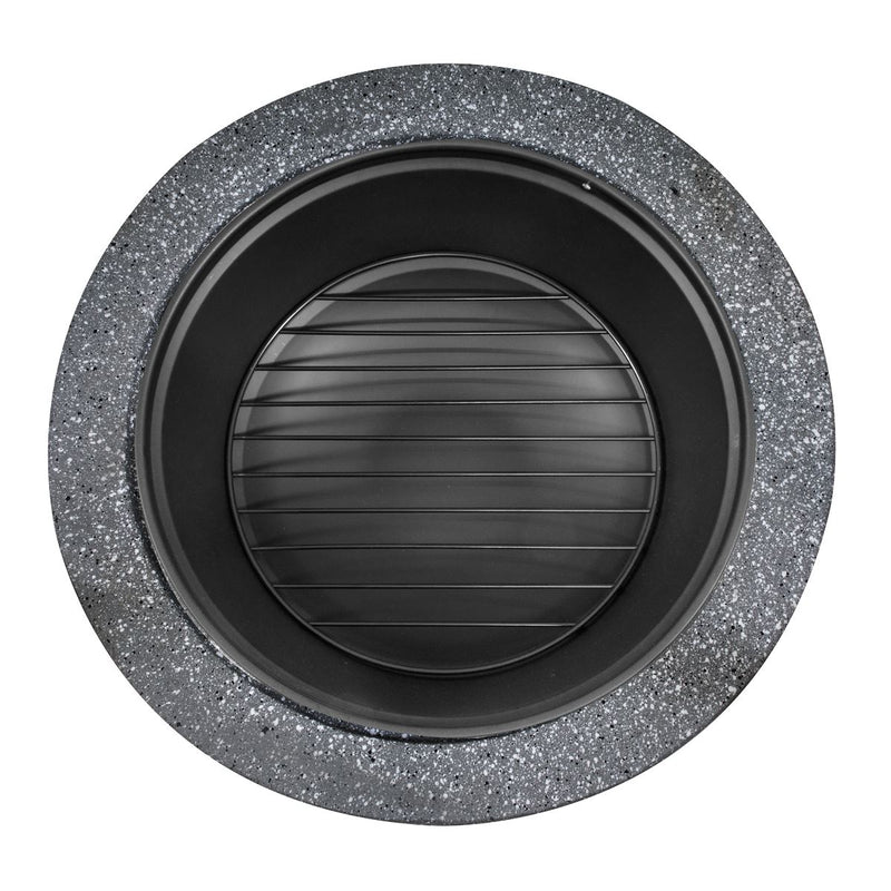 Dellonda Round MgO Fire Pit with BBQ Grill Ø60cm Safety Mesh Screen - Dark Grey Dellonda - Dynamic Drive