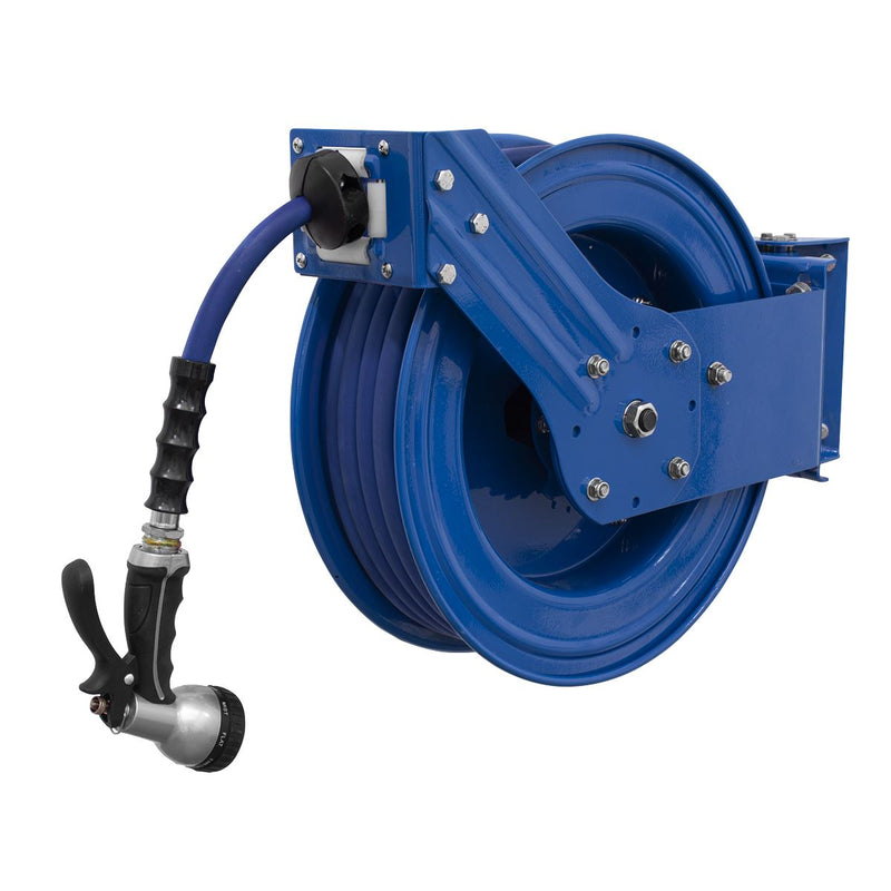 Sealey Heavy-Duty Retractable Water Hose Reel 15m13mm ID Rubber Hose WHR1512 Sealey - Dynamic Drive