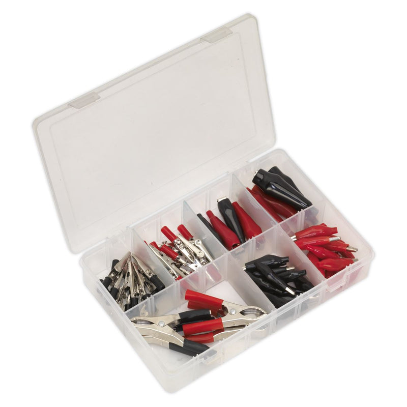 Sealey Crocodile Clip Assortment 60pc - Black & Red AB023CA Sealey - Dynamic Drive