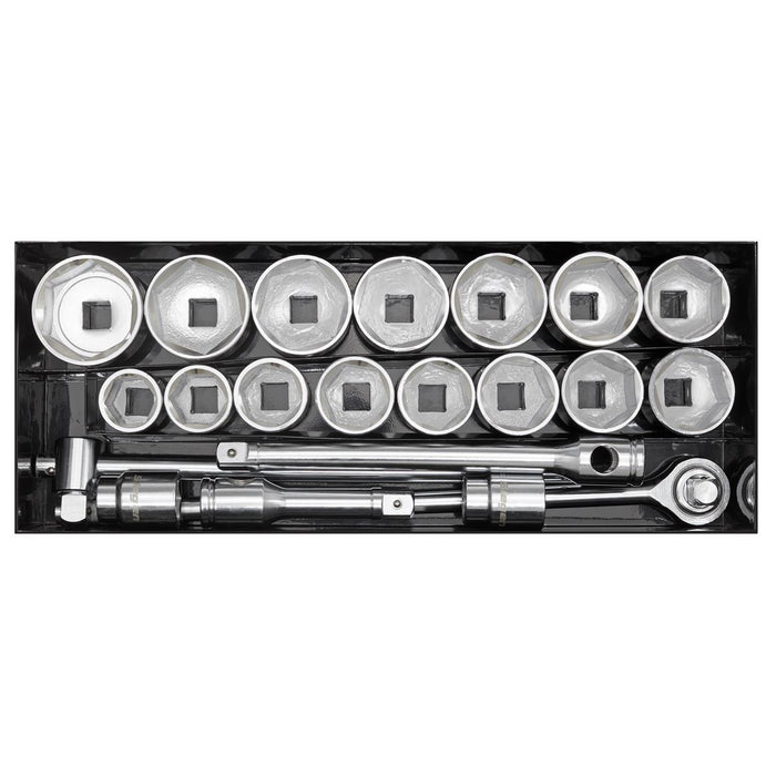 Sealey Socket Set 21pc 1"Sq Drive 6pt WallDrive Metric S0768 Sealey - Dynamic Drive