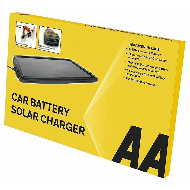 AA 12V Solar Powered Panel Car Caravan Battery EOBD Trickle Charger Maintainer AA - Dynamic Drive