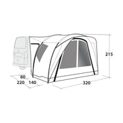 Outwell Seacrest Poled Driveaway Campervan Awning Outwell - Dynamic Drive