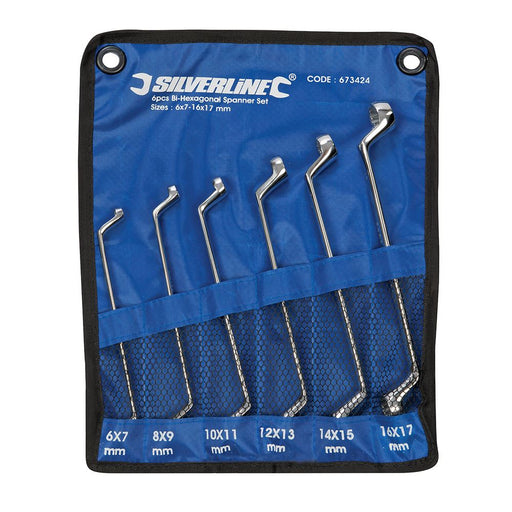 Silverline Deep Offset Ring Spanners Set 6pce 6 - 17mm Silverline - Dynamic Drive