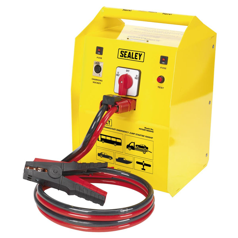 Sealey PowerStart Emergency Heavy-Duty Jump Starter 1000hp Start 12/24V Sealey - Dynamic Drive