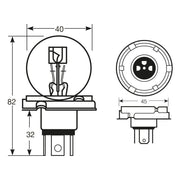 1x Ring P45T 12v 45/40w R2 Asymmetric Headlamp Headlight Bulb - R410 Ring  - Dynamic Drive