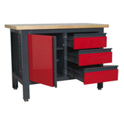 Sealey Workstation with 3 Drawers & Cupboard AP1372B Sealey - Dynamic Drive