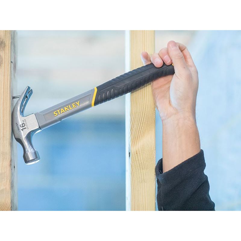 Stanley® Hand Tools Curved Claw Hammer Fibreglass Shaft 450g (16oz) STANLEY® Hand Tools - Dynamic Drive