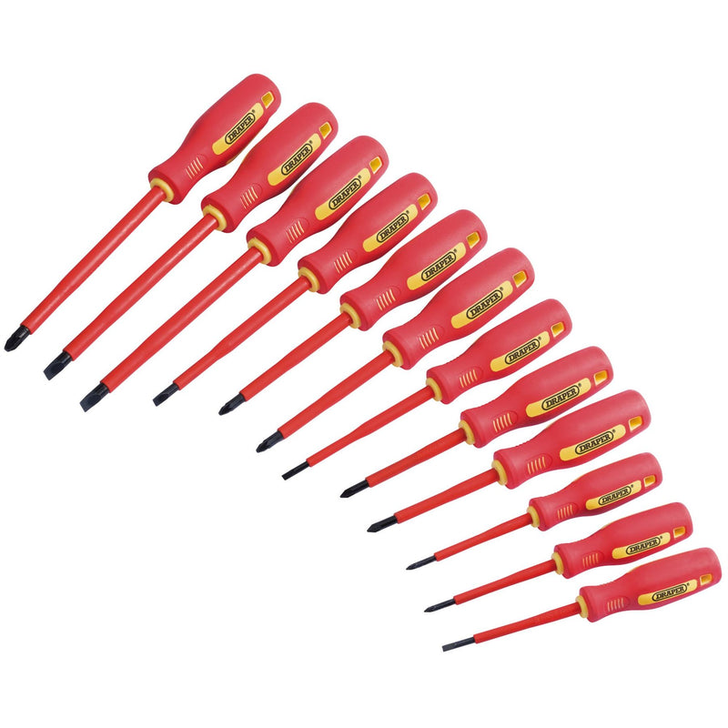 Draper Fully Insulated Screwdriver Set (12 Piece) 46541 Draper - Dynamic Drive