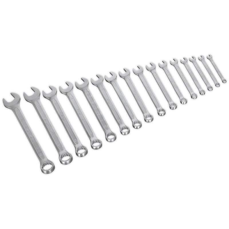 Sealey Premier Combination Spanner Set 16pc Metric Cold Stamped EVA Tray 6-22mm Sealey  - Dynamic Drive
