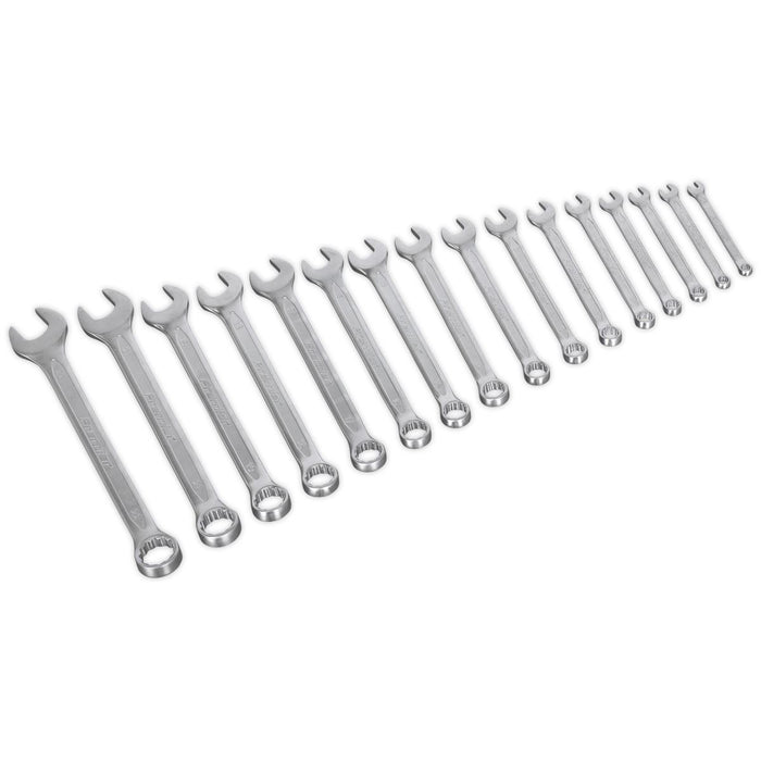 Sealey Premier Combination Spanner Set 16pc Metric Cold Stamped EVA Tray 6-22mm Sealey  - Dynamic Drive