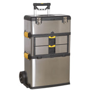 Sealey Mobile Stainless Steel/Composite Toolbox 3 Compartment AP855 Sealey - Dynamic Drive