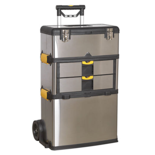Sealey Mobile Stainless Steel/Composite Toolbox 3 Compartment AP855 Sealey - Dynamic Drive