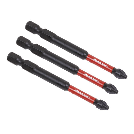 Sealey Pozi #2 Impact Power Tool Bits 75mm 3pc AK8258 Sealey - Dynamic Drive