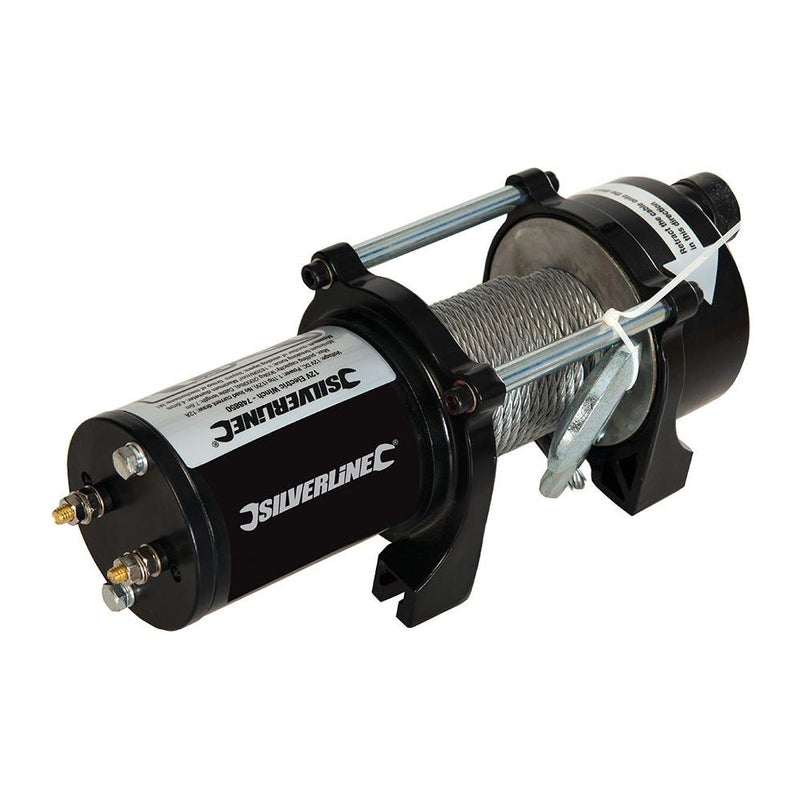 Silverline 12V Electric Winch 900kg (2000lb) Silverline - Dynamic Drive