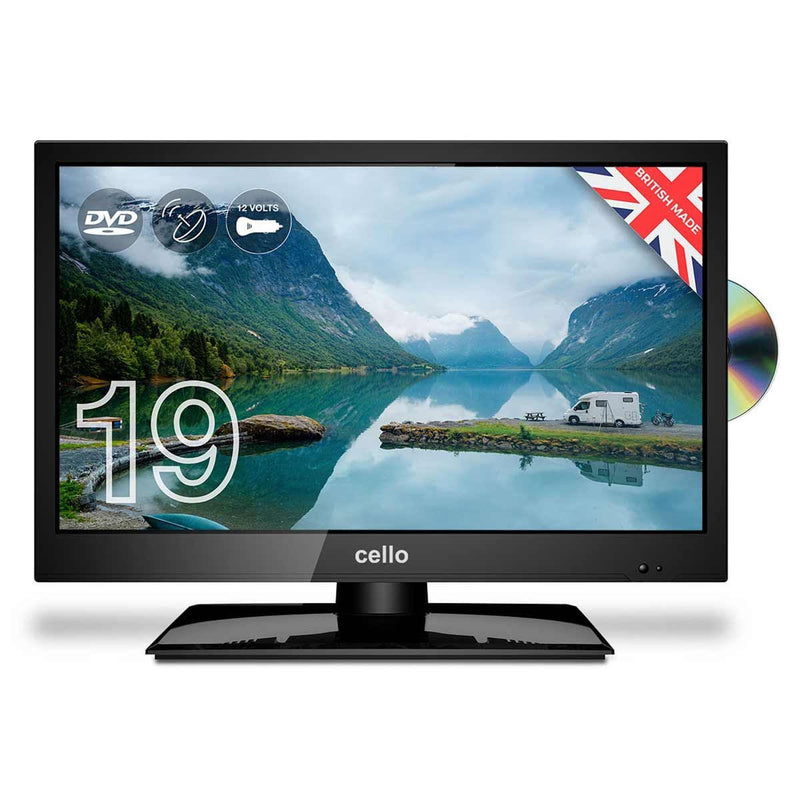 Cello 19" LED Digital Freeview/Freesat Tv/Built-in DVD Player 240/12v Cello - Dynamic Drive