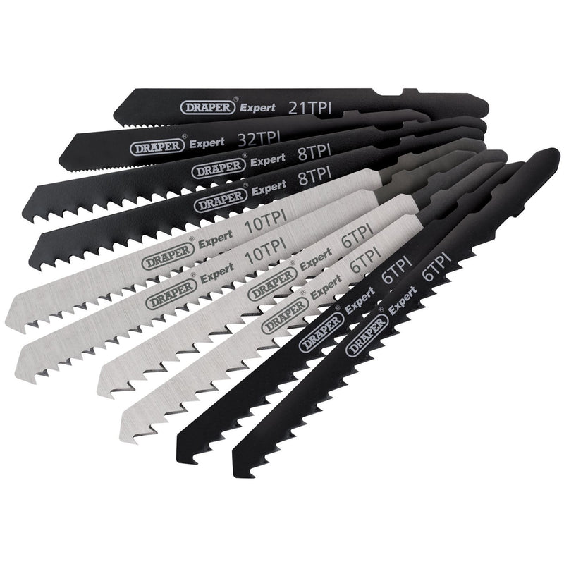 Draper Assorted HSS & HCS Jigsaw Blade Set (10 Piece) 81736 Draper - Dynamic Drive