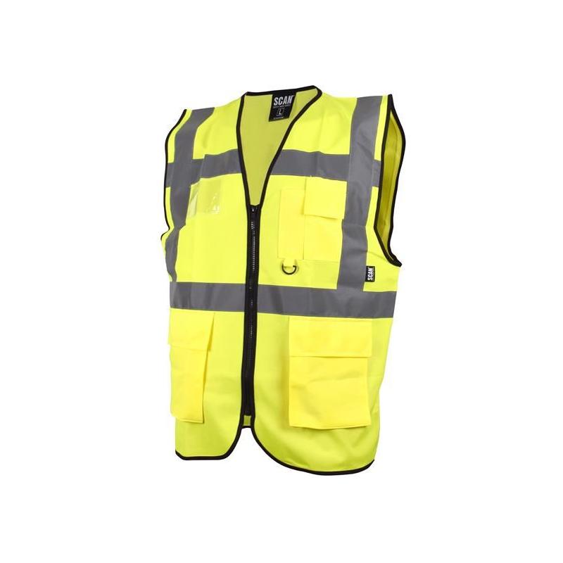 Scan Hi-Vis Utility Yellow Waistcoat - L (44in) Scan - Dynamic Drive
