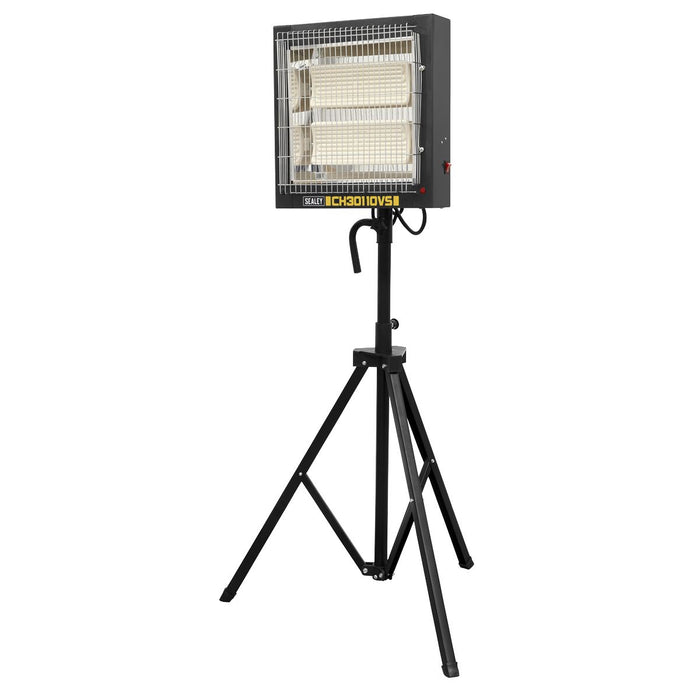 Sealey Ceramic Heater with Telescopic Tripod Stand 1.2/2.4kW - 110V Sealey  - Dynamic Drive
