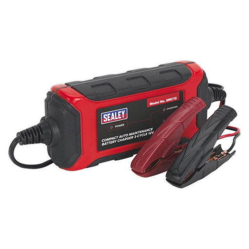 Sealey Compact Auto Maintenance Battery Charger 3-Cycle 12V Sealey - Dynamic Drive