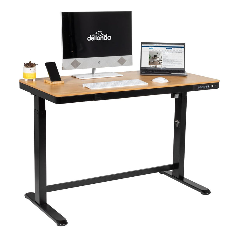 Dellonda Single Motor Electric Desk with Control Panel USB Port & Drawer Dellonda - Dynamic Drive
