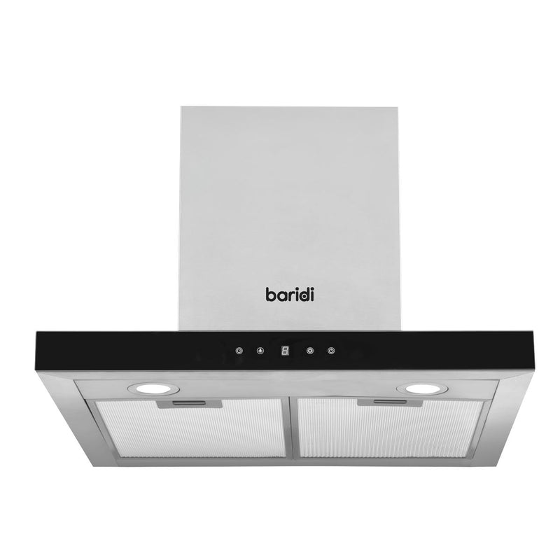 Baridi T-Shape Chimney Cooker Hood with Carbon Filters 60cm - Stainless Steel Baridi - Dynamic Drive
