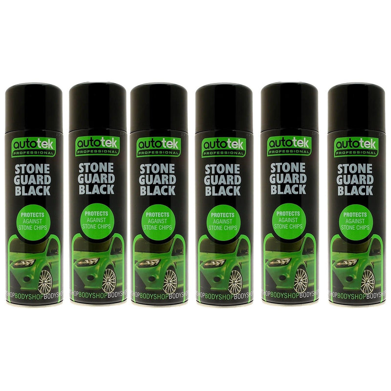 6 x 500ml Autotek Stone Guard BLACK stone chip protection spray paint Autotek  - Dynamic Drive