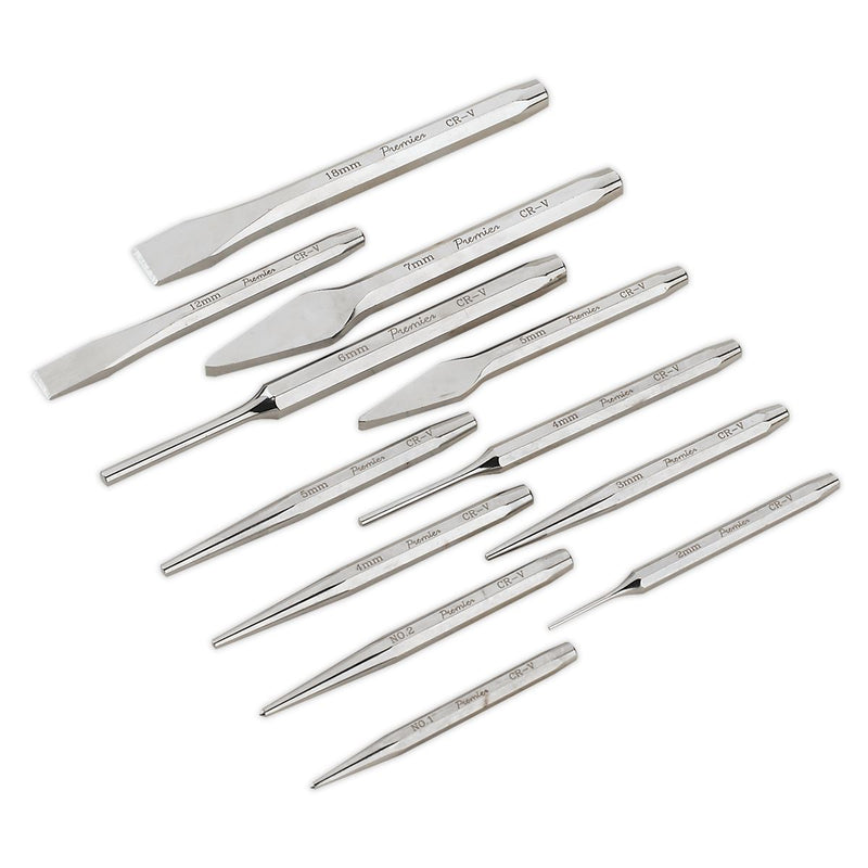 Sealey Punch & Chisel Set 12pc AK9129 Sealey - Dynamic Drive