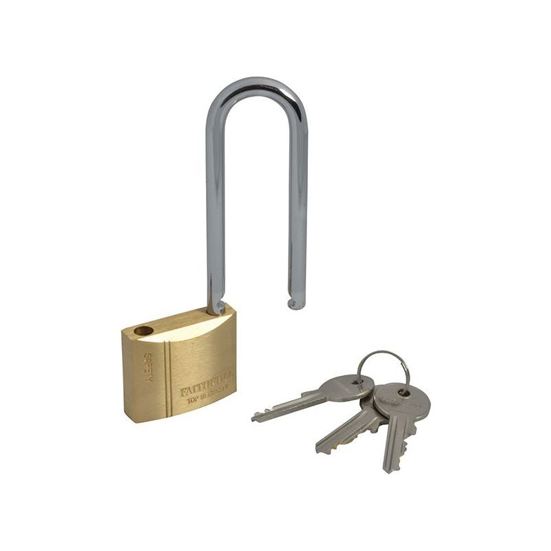 Faithfull Brass Padlock 40mm Long Shackle 3 Keys Faithfull - Dynamic Drive