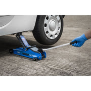 Sealey Low Profile Short Chassis Trolley Jack 2 Tonne - Blue 1020LEB Sealey - Dynamic Drive