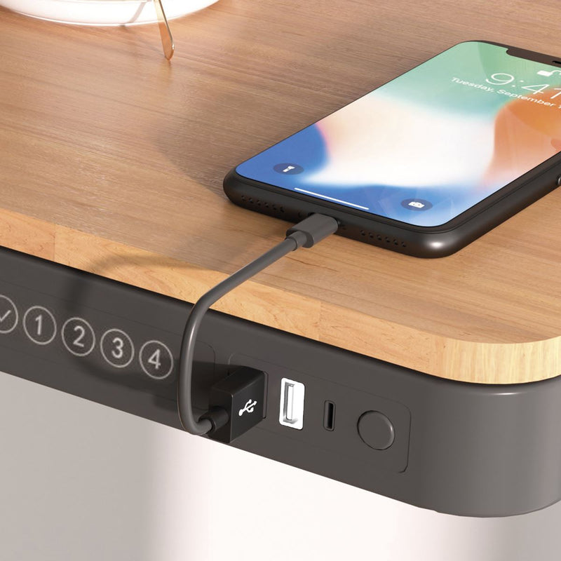 Dellonda Single Motor Electric Desk with Control Panel USB Port & Drawer Dellonda - Dynamic Drive