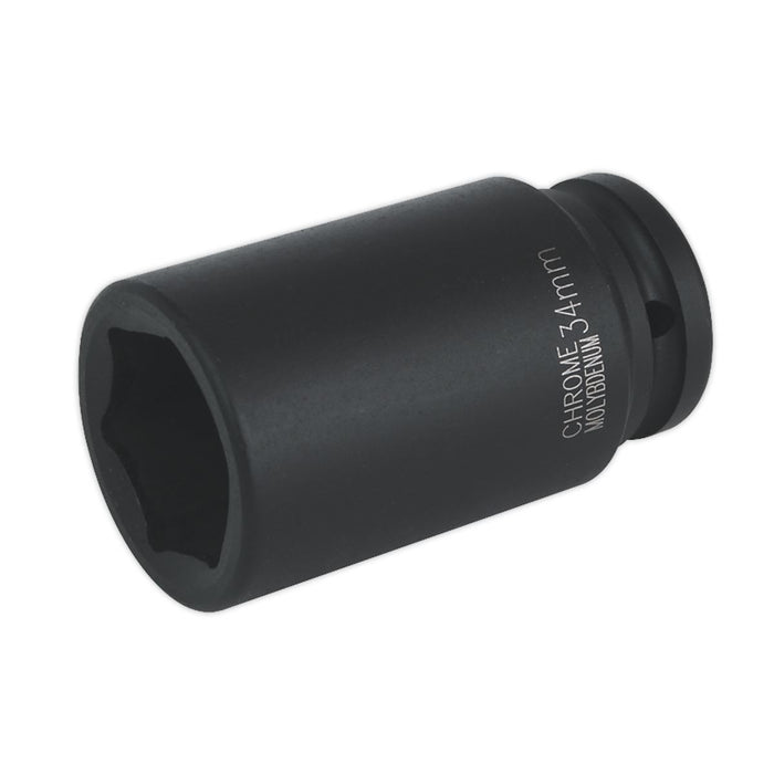 Sealey Impact Socket 34mm Deep 3/4"Sq Drive IS3434D Sealey - Dynamic Drive