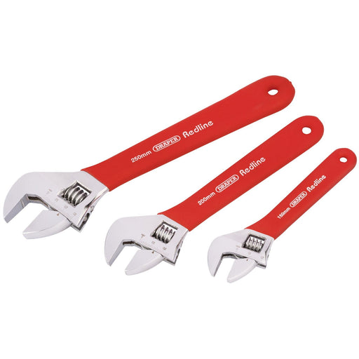 Draper Redline Soft Grip Adjustable Wrench Set (3 Piece) 67634 Draper - Dynamic Drive