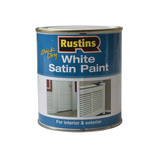 Rustins Quick Dry White Satin Paint 500ml Rustins - Dynamic Drive