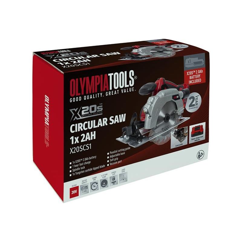 Olympia Power Tools X20S™ Circular Saw 20V 1 x 2.0Ah Li-ion Olympia Power Tools - Dynamic Drive