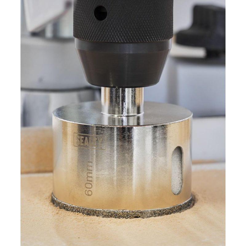 Sealey Electroplated Diamond Hole Saw 60mm DHS60 Sealey - Dynamic Drive
