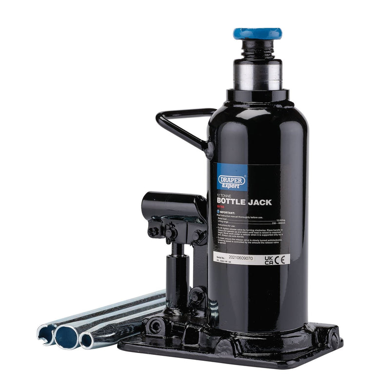 Draper Expert Hydraulic Bottle Jack, 12 Tonne 99769 Draper - Dynamic Drive