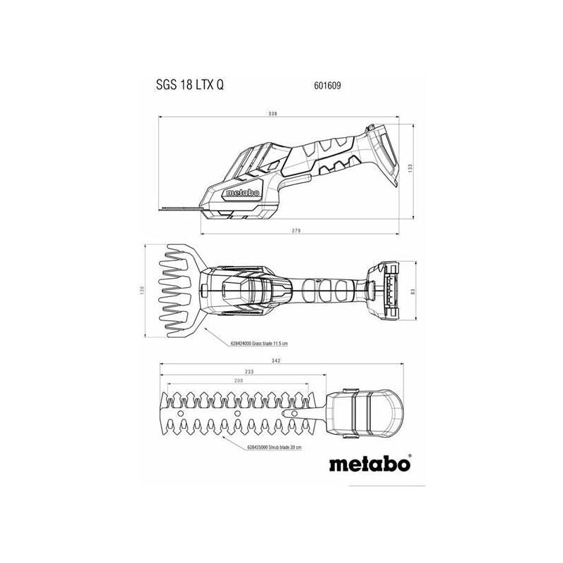 Metabo SGS 18 LTX Q Shrub & Grass Shear 18V Bare Unit Metabo - Dynamic Drive