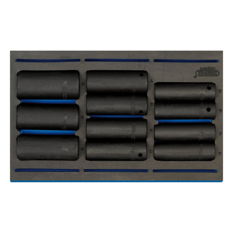 Draper Impact Socket Set in 1/4 Drawer EVA Insert Tray, 1/2" Sq. Dr. (11 Piece) Draper - Dynamic Drive