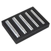 Sealey Extra-Deep Socket Set 3/8"Sq Drive 15, 16, 17, 18 & 19mm 5pc SX1519 Sealey - Dynamic Drive