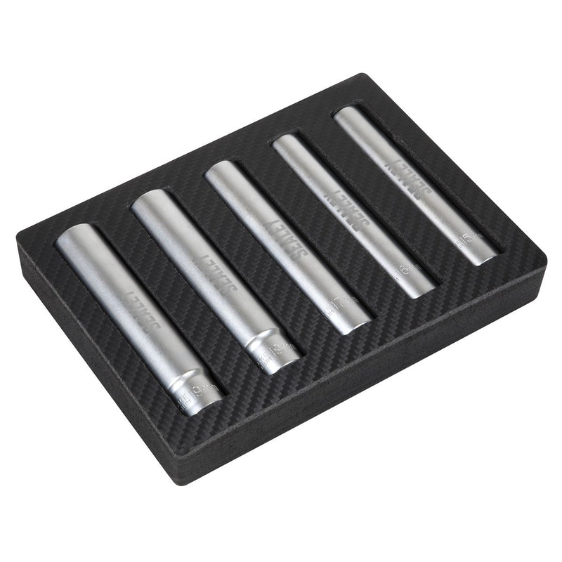 Sealey Extra-Deep Socket Set 3/8"Sq Drive 15, 16, 17, 18 & 19mm 5pc SX1519 Sealey - Dynamic Drive