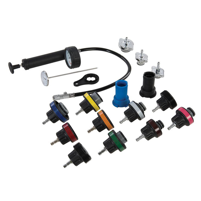 Silverline Radiator Pressure Test Kit 18pce 18pce 647951 Silverline  - Dynamic Drive