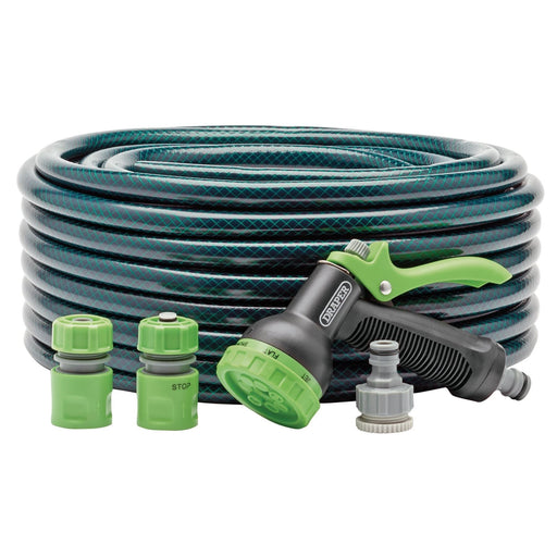 Draper Garden Hose and Spray Gun Kit, 12mm Bore, 30m 56447 Draper - Dynamic Drive