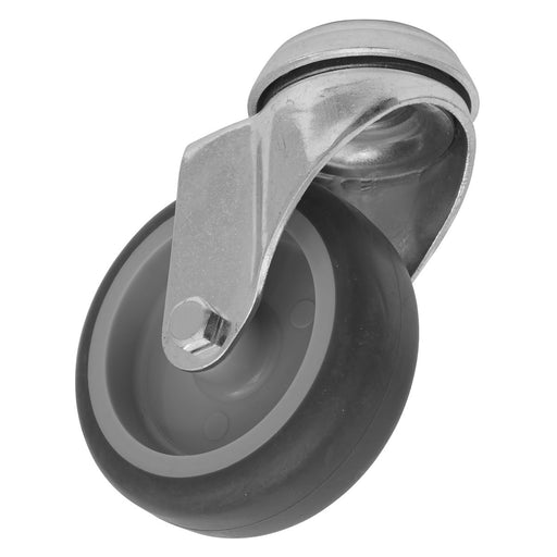 Sealey Medium-Duty Thermoplastic Bolt Hole Swivel Castor Wheel75mm Trade Sealey - Dynamic Drive