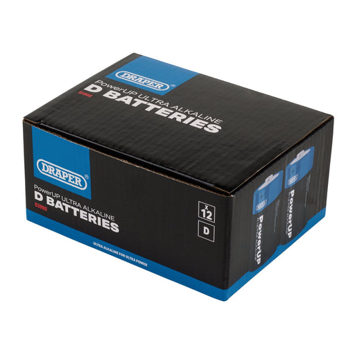Draper PowerUP Ultra Alkaline D Batteries (Pack of 12) 03980 Draper - Dynamic Drive